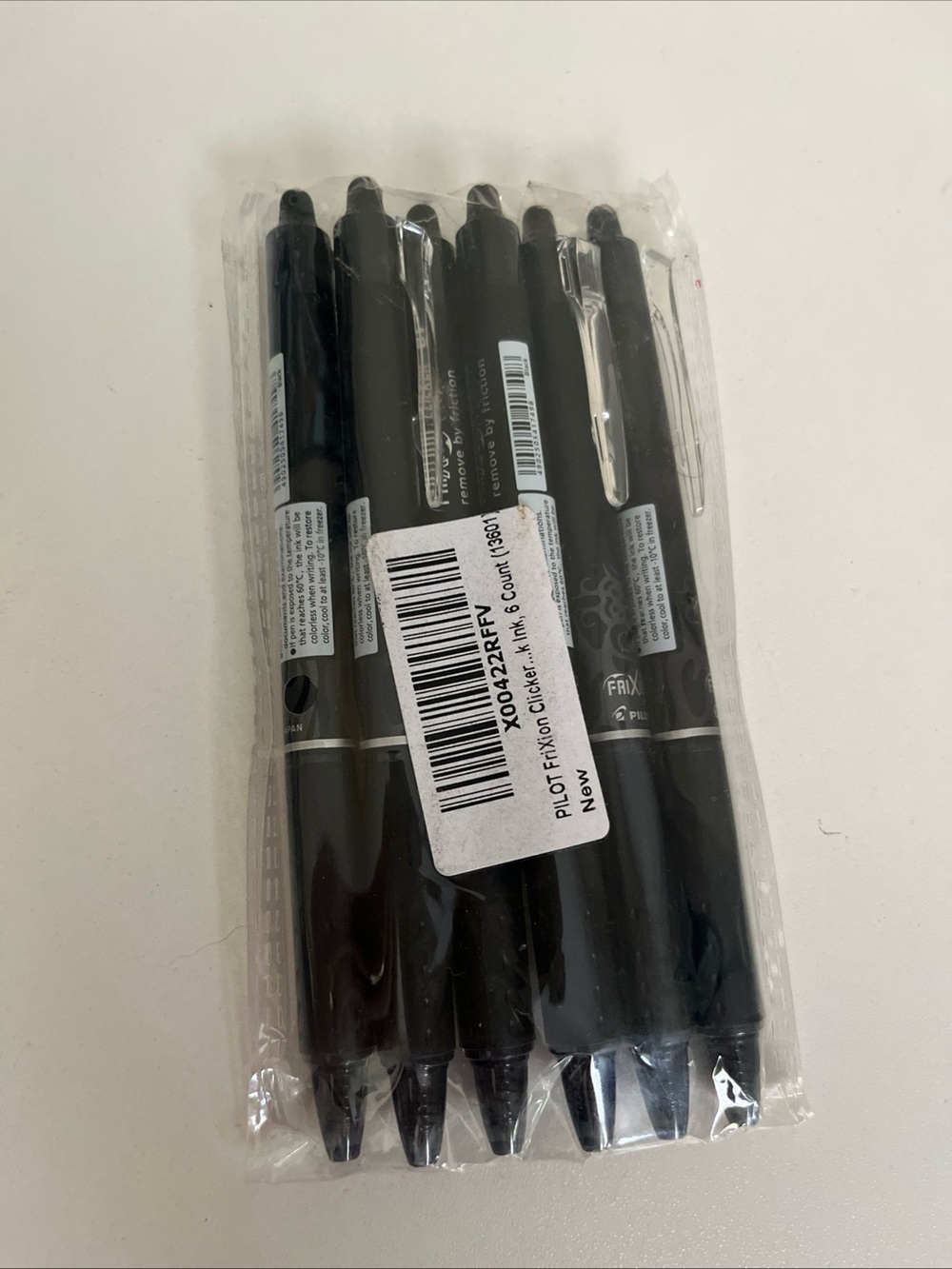 Pilot Frixion Clicker 07 Ink Pen Black Ink 6 Pens New